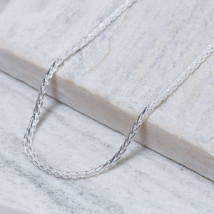 CHOKER MALHA TRANÇADA BANHO PRATA