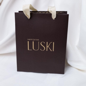 EMBALAGEM SACOLA PAPEL LUSKI M COR MARROM CAFÉ