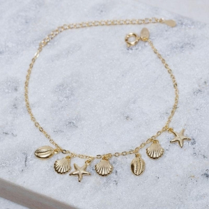 PULSEIRA FUNDO DO MAR BANHO OURO 18K