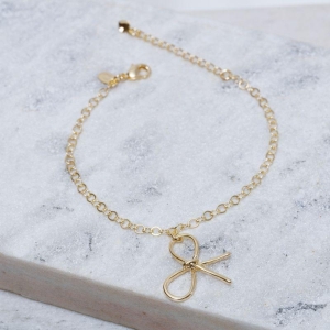 PULSEIRA LAÇO LISO VAZADA BANHO OURO 18K