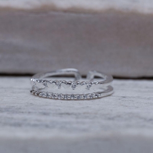 ANEL CORAÇÕES PEQUENOS BANHO PRATA