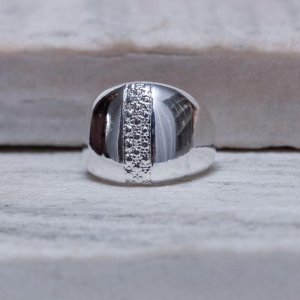 ANEL GRANDE LISO BANHO PRATA