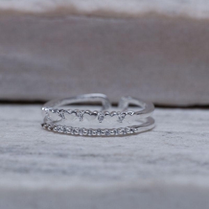 ANEL REGULÁVEL CORAÇÕES PEQUENOS BANHO PRATA