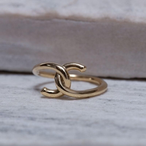 ANEL X LISO BANHO OURO 18K