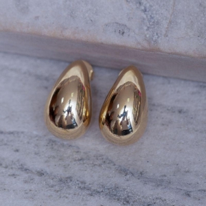 BRINCO GOTA OCA LISA BANHO OURO 18K