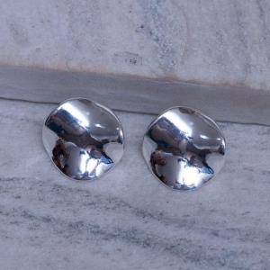 BRINCO REDONDO ONDULADO BANHO PRATA