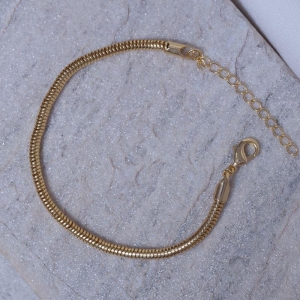 PULSEIRA MALHA TUBULAR BANHO OURO 18K