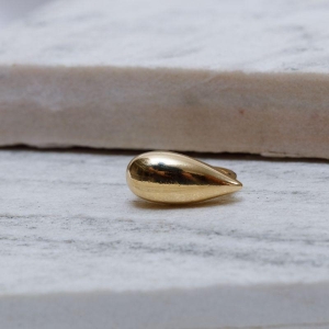 ANEL GOTA OCA ABAULADA BANHO OURO 18K