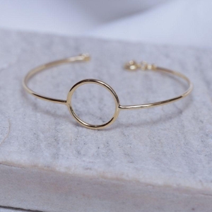 BRACELETE FINO COM FECHO REDONDO BANHO OURO 18K