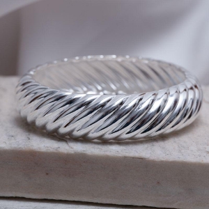 BRACELETE CARACOL LISO BANHO PRATA