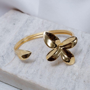 BRACELETE FLOR DE AMARÍLIS BANHO OURO 18K
