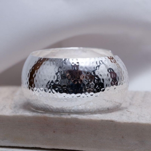 BRACELETE LARGO TRABALHADO G BANHO PRATA