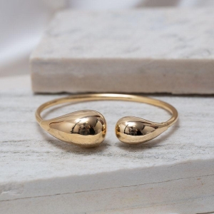 BRACELETE ORGÂNICO OVAL DUPLO BANHO OURO 18K