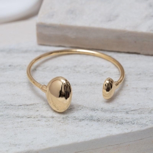 BRACELETE ORGÂNICO OVAL DUPLO BANHO OURO 18K