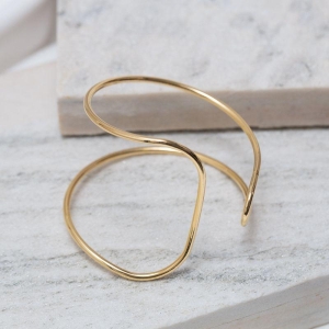 BRACELETE ORGÂNICO VAZADO BANHO OURO 18K