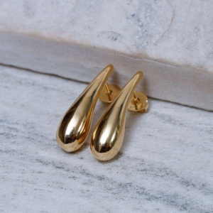 BRINCO GOTA FINA ABAULADA BANHO OURO 18K