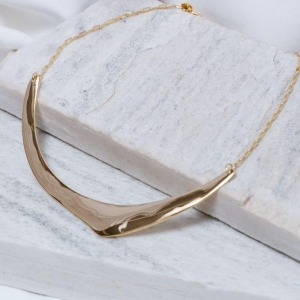 COLAR ARO ORGÂNICO COM CORRENTARIA BANHO OURO 18K