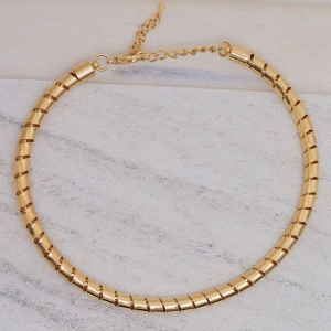 COLAR ARO RETORCIDO BANHO OURO 18K