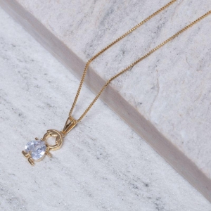 COLAR FILHOS MENINO COM PEDRA CRISTAL BANHO OURO 18K