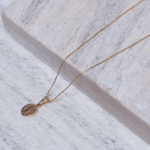 COLAR NOSSA SENHORA BANHO OURO 18K