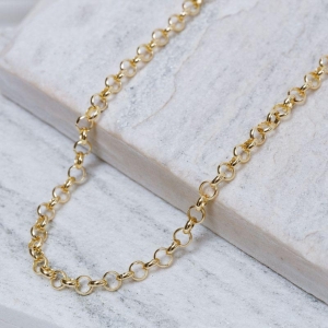 CORRENTE ELO PORTUGUÊS M 6MM BANHO OURO 18K