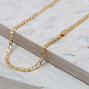 CORRENTE MASCULINA ELOS GRUMET 4.8MM BANHO OURO 18K