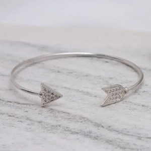 PULSEIRA BRACELETE FLECHA BANHO PRATA