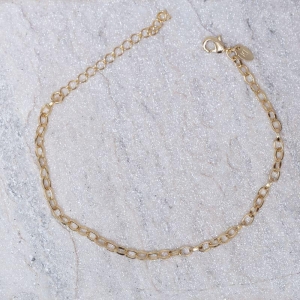 PULSEIRA ELO PORTUGUÊS OVAL BANHO OURO 18K