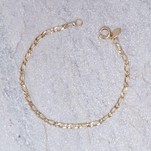 PULSEIRA INFANTIL MASCULINA ELOS DUPLOS BANHO OURO 18K