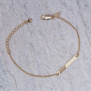 PULSEIRA INFANTIL PLAQUINHA BANHO OURO 18K
