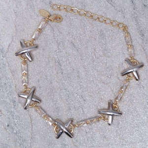 PULSEIRA X TWO TONE BANHO OURO 18K