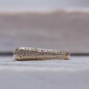 ANEL AMOR DE MÃE IRREGULAR CRAVEJADO BANHO OURO 18K