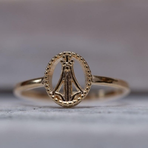 ANEL NOSSA SENHORA LISA BANHO OURO 18K