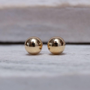 BRINCO BOLINHA LISA M BANHO OURO 18K