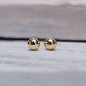 BRINCO BOLINHA LISA P BANHO OURO 18K