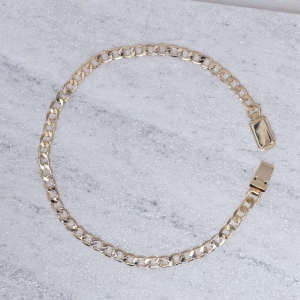 PULSEIRA MASCULINA ELOS GRUMET BANHO OURO 18K