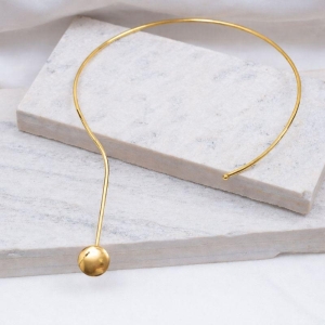 COLAR ARO CÍRCULO LISO BANHO OURO 18K