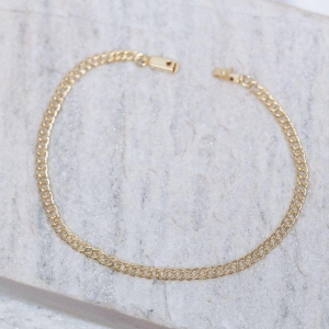 PULSEIRA MASCULINA ELOS ENTRELAÇADOS BANHO OURO 18K
