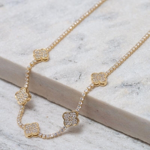 CHOKER TREVO RIVIERA BANHO OURO 18K