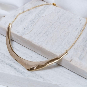 COLAR ARO ORGÂNICO COM CORRENTARIA BANHO OURO 18K