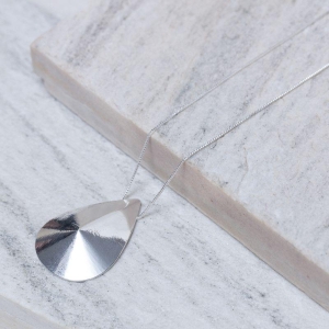 COLAR GOTA GRANDE FOSCA BANHO PRATA