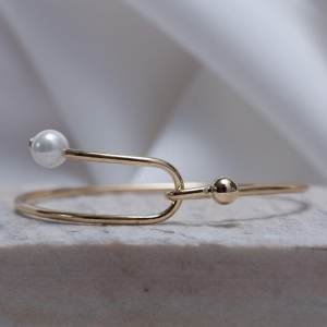 BRACELETE PÉROLA BANHO OURO 18K