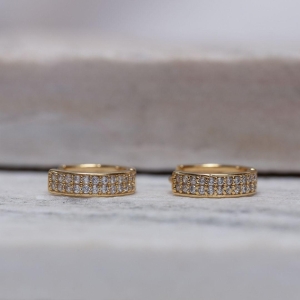 BRINCO ARGOLA 2 FILEIRAS G BANHO OURO 18K