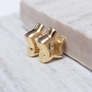 BRINCO ARGOLA ESTRELA GROSSA BANHO OURO 18K