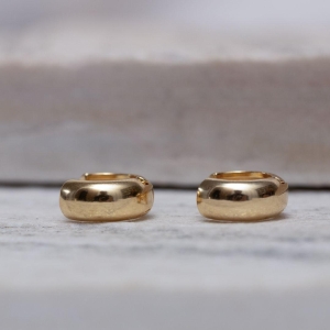 BRINCO ARGOLA G LISA BANHO OURO 18K