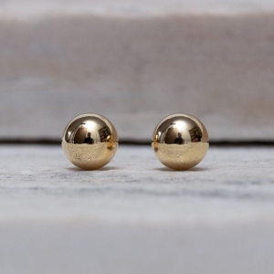 BRINCO BOLINHA DOURADA M BANHO OURO 18K