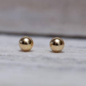 BRINCO BOLINHA LISA G  BANHO OURO 18K