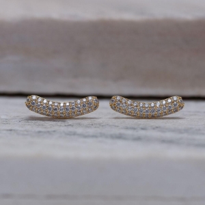BRINCO EAR CUFF CRAVEJADO BANHO OURO 18K