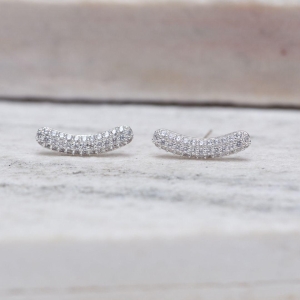BRINCO EAR CUFF CRAVEJADO BANHO PRATA