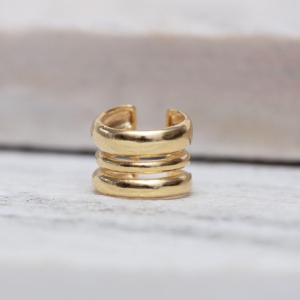 BRINCO FAKE 3 AROS BANHO OURO 18K